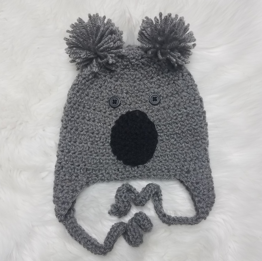 🐨 Handmade Crochet Koala Hat sz 3-6 months